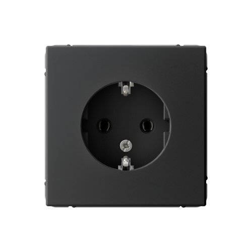 Розетка с заземлением без рамки Systeme Electric ArtGallery 1-м. карбон картинка